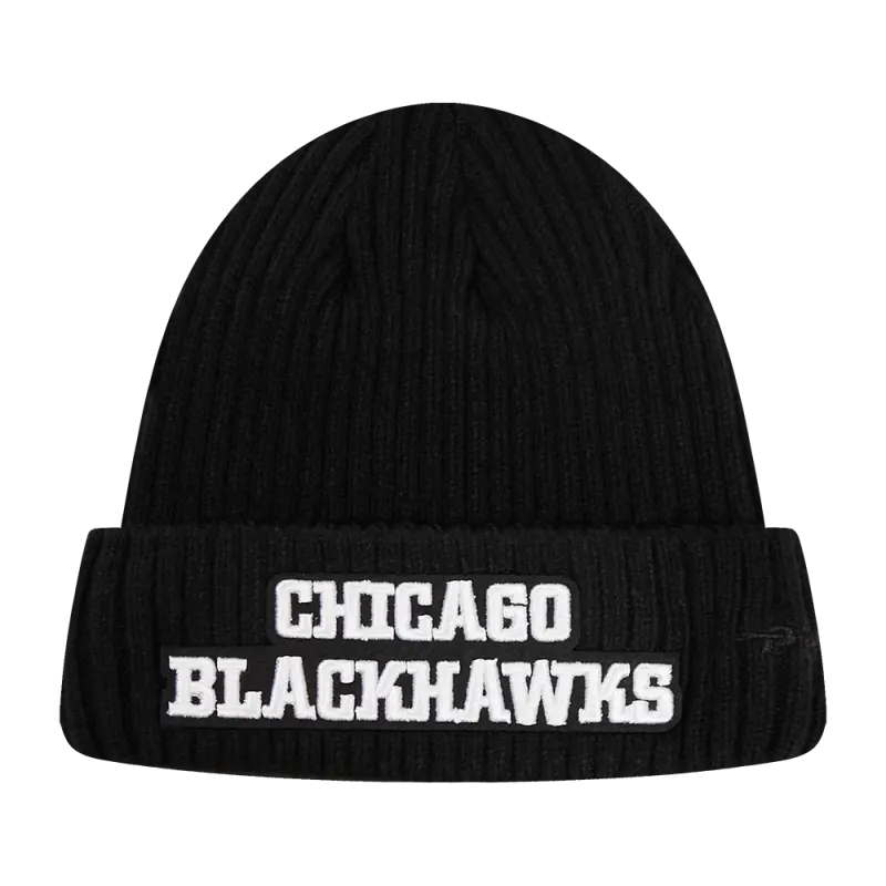 nhl chicago blackhawks classic core unisex beanie black